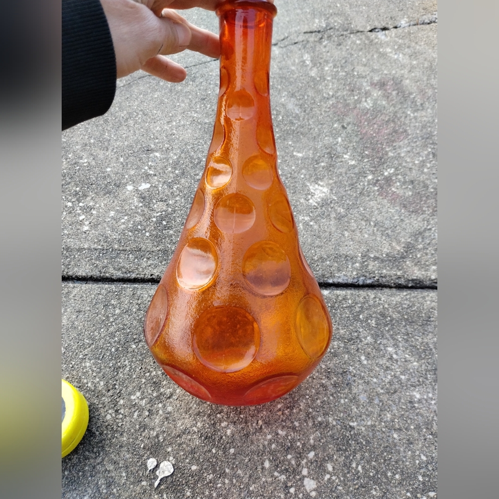 Tangerine Thumbprint Bottle Made In Italy VINTAGE
